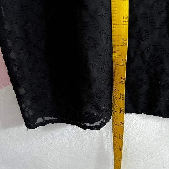 Black Mesh Sheer Top Grunge Witchy Gothic Whimsigoth Small - Picture 5 of 6